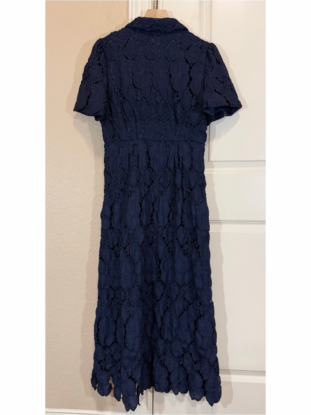 Women’s Navy Eyelet Delaney Dress Maxi - Picture 7 of 14